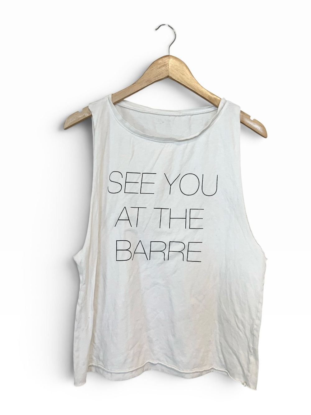 Emi Jay White Barre Sleeveless Tank Top OS